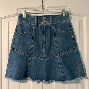 Veronica Beard Lavelle Ruffled Denim Mini Skirt - Size 0